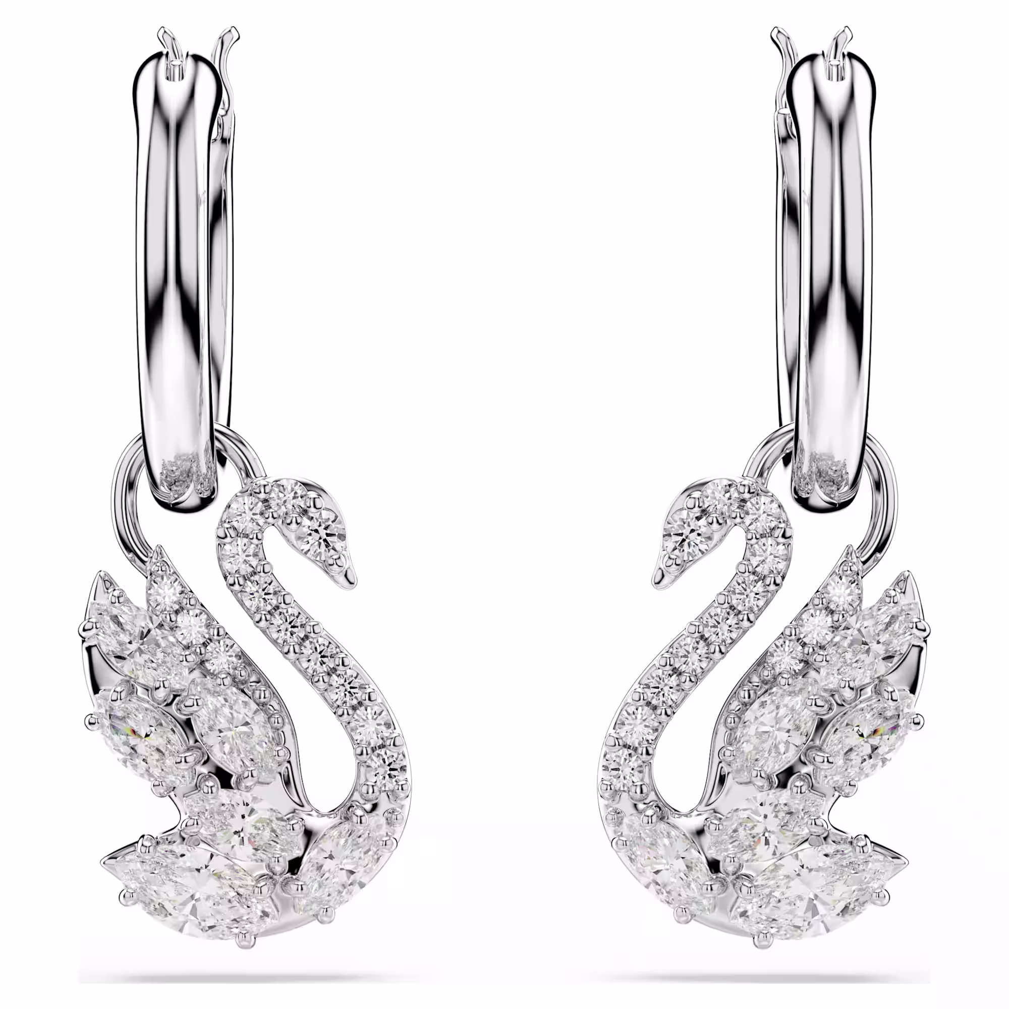 Swan drop earrings